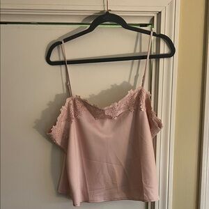 Anthropologie Pink lace cami XL
